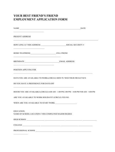 girl best friend application form|Best Friend Application Form Template 